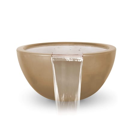 The Outdoor Plus 38 Round Luna Water Bowl - GFRC Concrete - Brown - OPT-LUNWO38-BRN